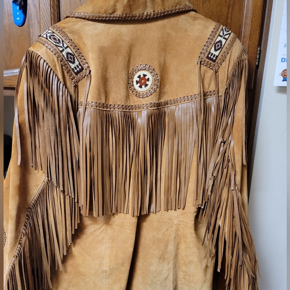 Leather Fring Men Coat.